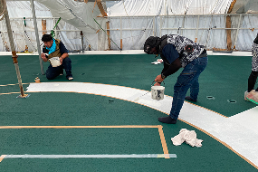 溶射ノンスキッド施工｜マーキング(Marking Color Top)